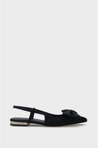 Capone Ania Pointed Toe Satin Open Back Women Satin Mink Ballerinas