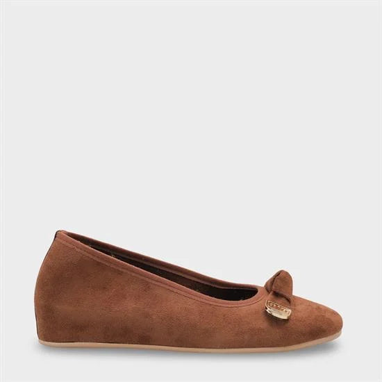 Capone Rena Suede Look Hidden Wedge ženske balerinke od brušene kože