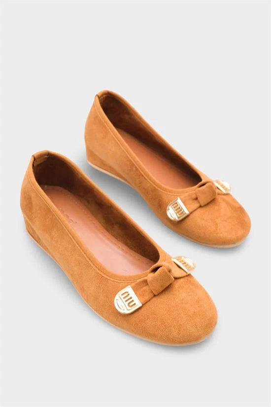 Capone Rena Suede Look Hidden Wedge ženske balerinke od brušene kože