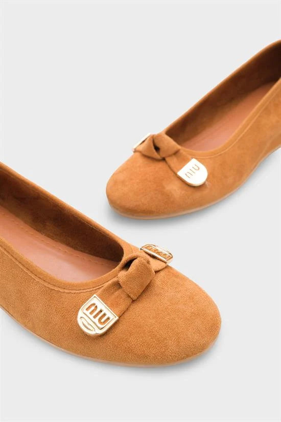 Capone Rena Suede Look Hidden Wedge ženske balerinke od brušene kože