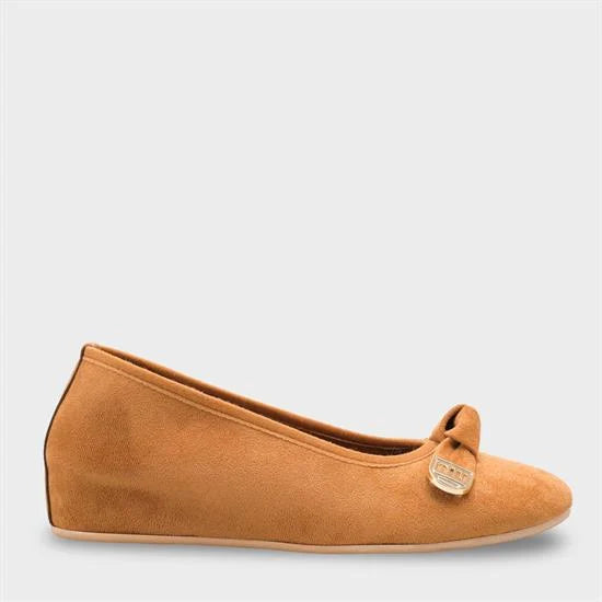 Capone Rena Suede Look Hidden Wedge ženske balerinke od brušene kože
