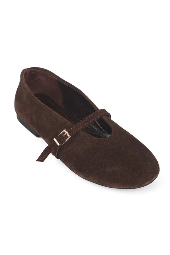 Capone Robyn Genuine Leather Women Mink Ballet Flat