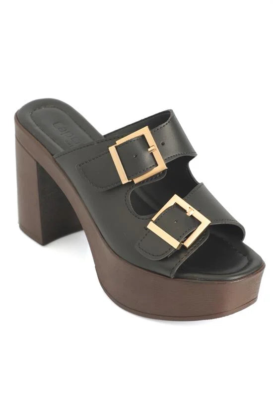 Capone Rory Platform Double Buckle Women Beige Sandal