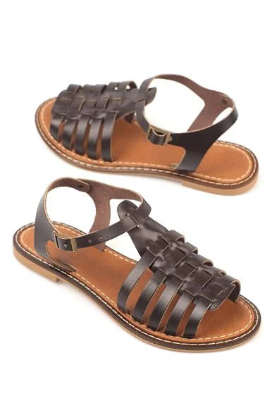 Capone Daphne Round Toe Gladiator Band Woman Leather Sandals