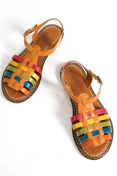 Capone Daphne Round Toe Gladiator Band Woman Leather Sandals