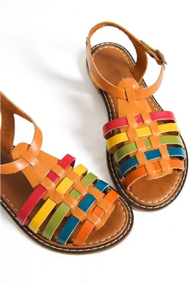 Capone Daphne Round Toe Gladiator Band Woman Leather Sandals