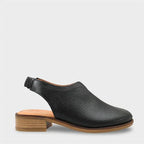 Capone Rox Genuine Leather Low Heel Women Black Clog