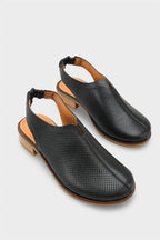 Capone Rox Genuine Leather Low Heel Women Black Clog