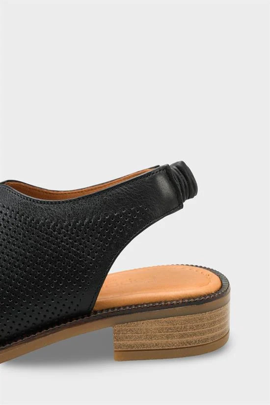 Capone Rox Genuine Leather Low Heel Women Black Clog