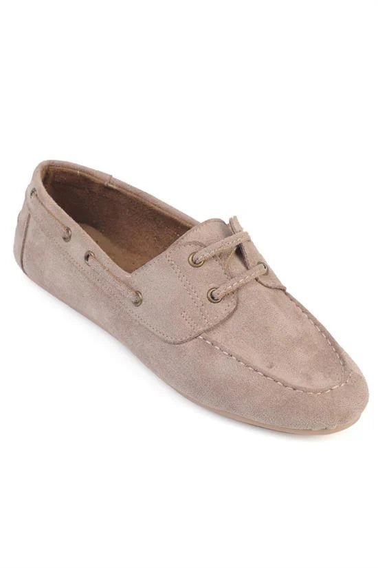 Capone Sabina Suede Look Lace-Up Women Sued Mink Loafer