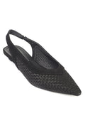 Capone Sharyl Suede Mesh Open Back Pointed Toe Flat Heel Casual Women Black Shoe