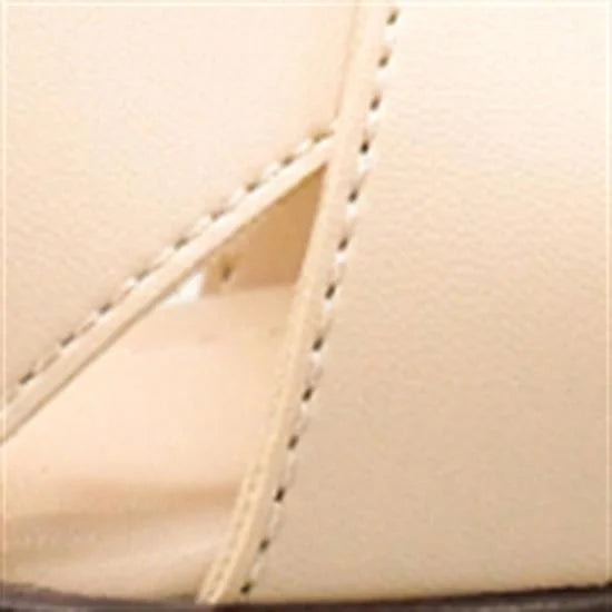 Capone Sheilah Platform Cross Band Ankle Strap Women Beige Sandal