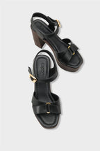 Capone Sheilah Platform Cross Band Ankle Strap Women Beige Sandal