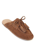 Capone Shellie Genuine Leather Suede Lace-Up Beaded Comfort Closed Toe Women Walnut Sandal
