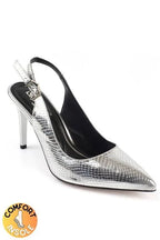 Capone Sally Slingback cipele sa srednjom potpeticom, mekanim punjenim uloškom, ženske, srebrne