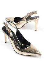 Capone Sally Slingback cipele sa srednjom potpeticom, mekanim punjenim uloškom, ženske, srebrne