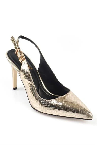 Capone Sally Slingback cipele sa srednjom potpeticom, mekanim punjenim uloškom, ženske, srebrne