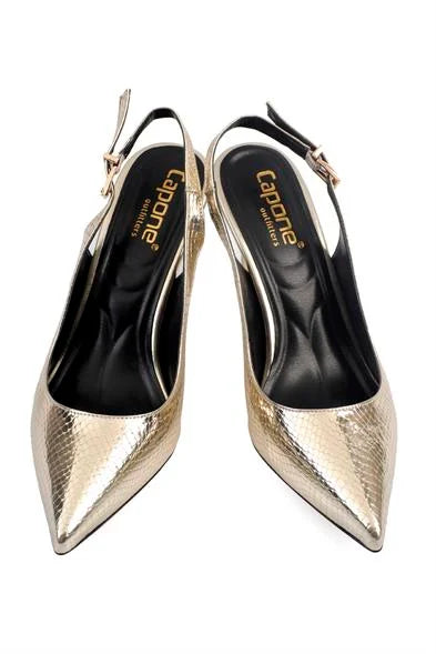 Capone Sally Slingback cipele sa srednjom potpeticom, mekanim punjenim uloškom, ženske, srebrne