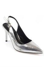 Capone Sally Slingback cipele sa srednjom potpeticom, mekanim punjenim uloškom, ženske, srebrne