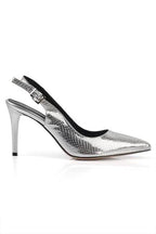Capone Sally Slingback cipele sa srednjom potpeticom, mekanim punjenim uloškom, ženske, srebrne