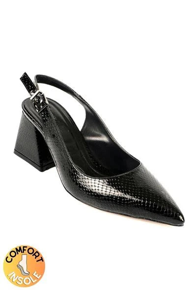 Capone Ruby Soft Padded Insole Ženske crne cipele na petu