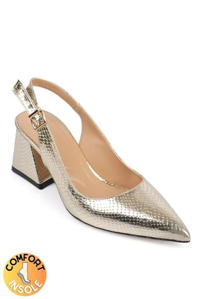Capone Ruby Soft Padded Insole Women Black Heeled Shoes