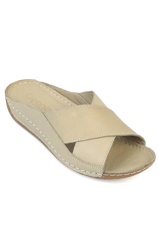 Capone Sophi Genuine Leather Soft Comfort Women Avocado Sandal
