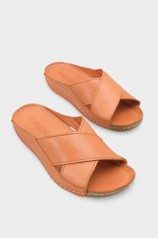 Capone Sophi Genuine Leather Soft Comfort Women Avocado Sandal