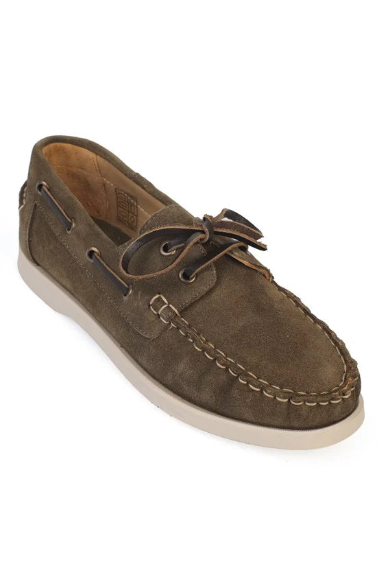 Capone Stephie Genuine Leather Suede Women Brown Boat Shoe Loafer