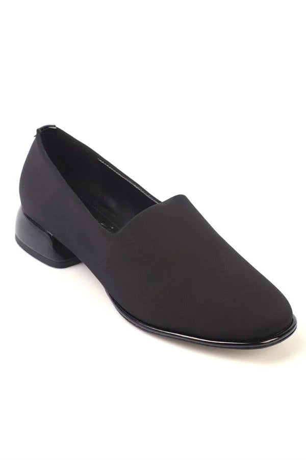 Capone Stretch Short-Heeled Comfort Women Black Shoes