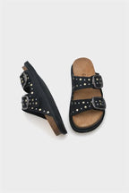 Capone Nicky Studded Leather Women Black Sandals