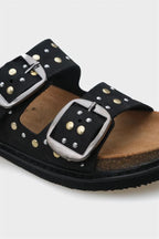 Capone Nicky Studded Leather Women Black Sandals