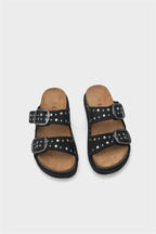 Capone Nicky Studded Leather Women Black Sandals