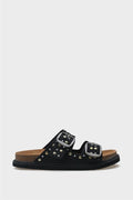 Capone Nicky Studded Leather Women Black Sandals