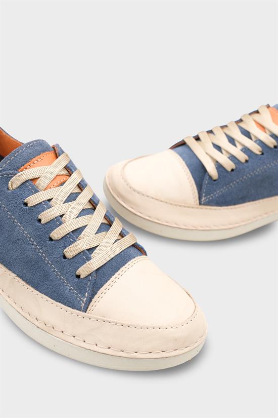 Capone Susette Genuine Leather Soft Comfort Women Denim Blue Sneaker