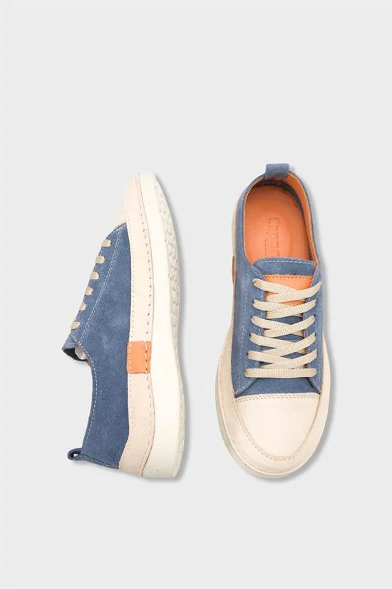 Capone Susette Genuine Leather Soft Comfort Women Denim Blue Sneaker