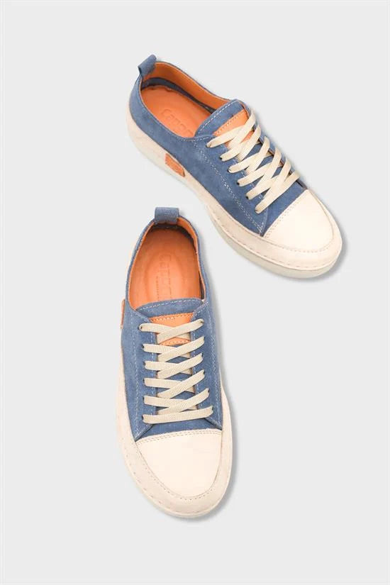 Capone Susette Genuine Leather Soft Comfort Women Denim Blue Sneaker