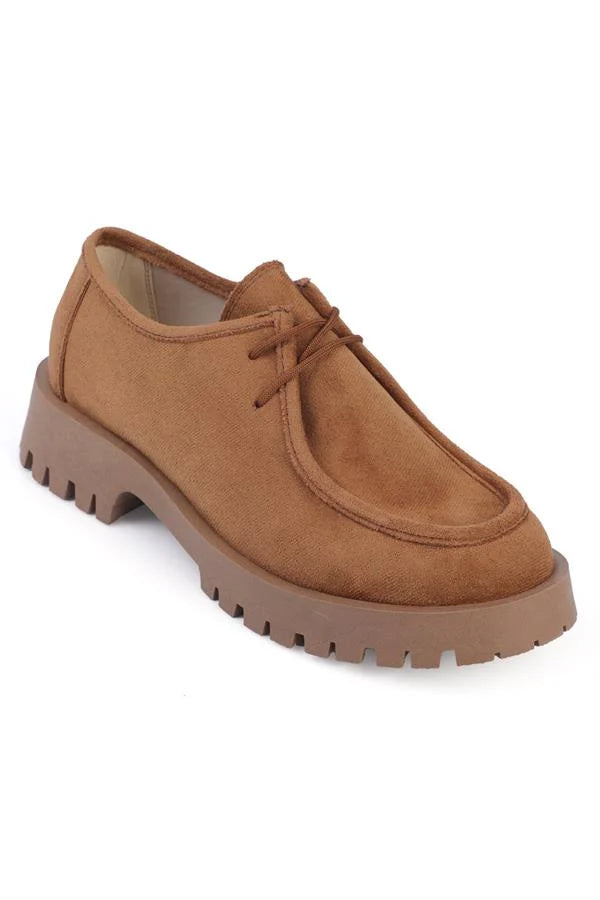 Capone Track Sole Suede Women Sued Tan Loafers