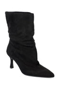 Capone Trixi Pointed Toe Suede Look Women Sued Black Ankle Boot