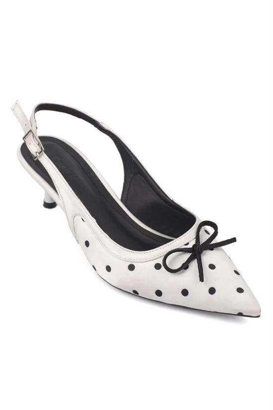 Capone Valencia Pointed Toe Open Back Mid Heel Women Black Shoe