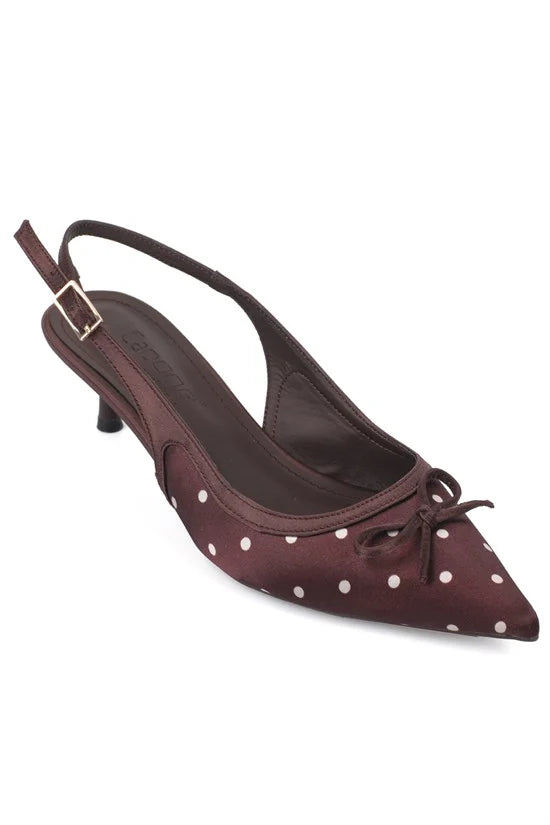 Capone Valencia Pointed Toe Open Back Mid Heel Women Black Shoe