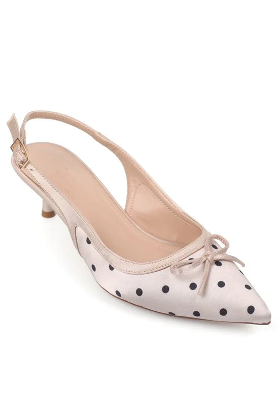Capone Valencia Pointed Toe Open Back Mid Heel Women Black Shoe