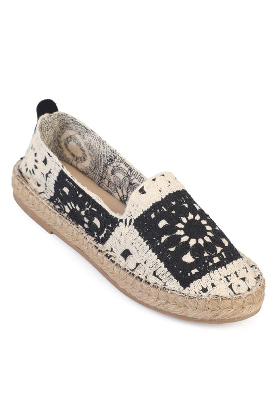 Capone Vera Woven Women Black Espadrille