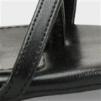Capone Vinnie Round Toe Mid Heel Toe Post Elegant Women Black Sandal