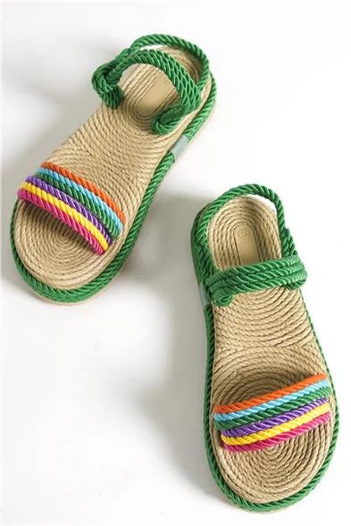 Capone Eileen Wedge Heel ženske papuče sa gajtanima u crnoj boji