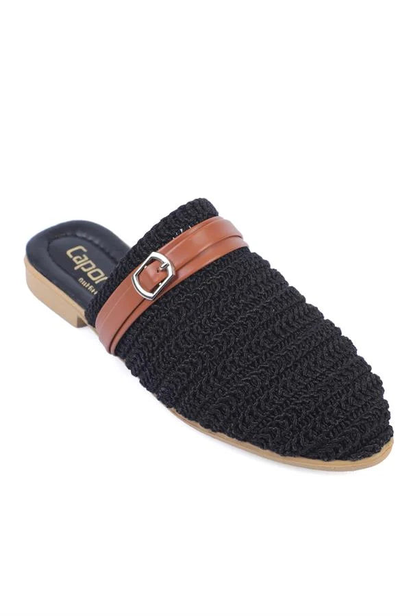 Capone Women Black Braided Sandals