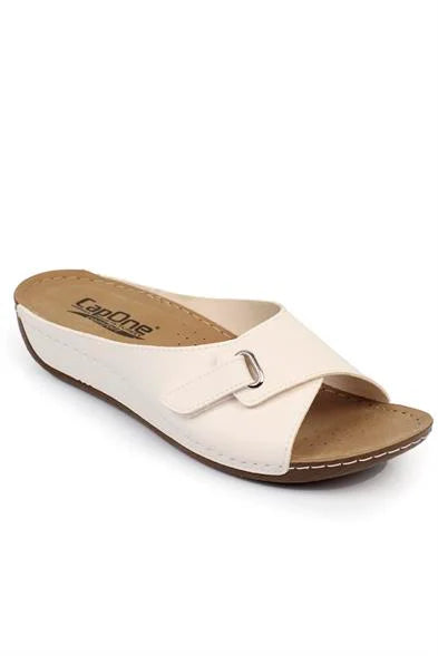 Capone Jenn Z0397 Women White Slide Comfort Anatomical Sandals