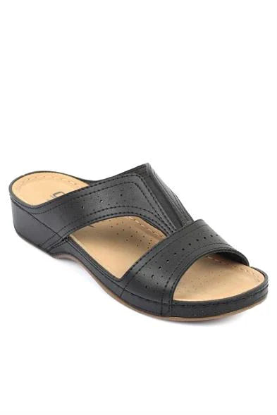 Capone Joan Z0426 Ženske crne udobne anatomske sandale na navlačenje