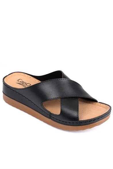 Capone Kandy Z0632 Women Navy Slide Comfort Anatomical Cross Band Sandals