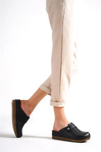 Capone Karel Z0680 Women Black Clog Comfort Anatomical Sandals